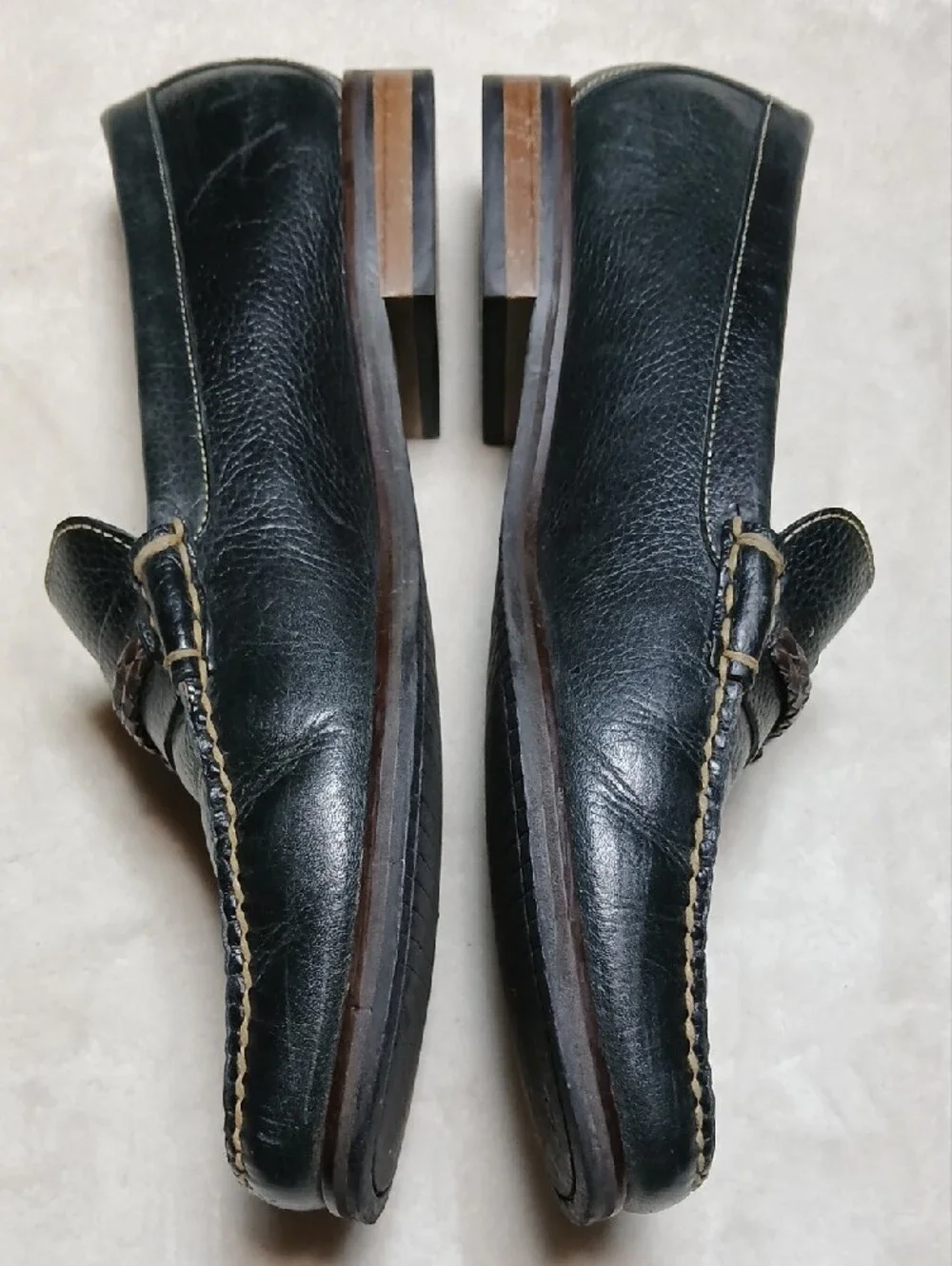 Martin Dingman Black Braided Penny Loafers Size 11.5